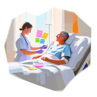 An inspiring depiction of a patient smiling and recovering well after aneurysm treatment