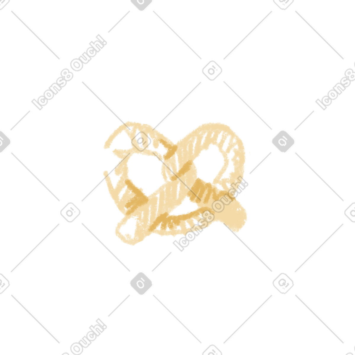 Illustration Pretzel dans le style Sketchbook à télécharger aux formats PNG, SVG
