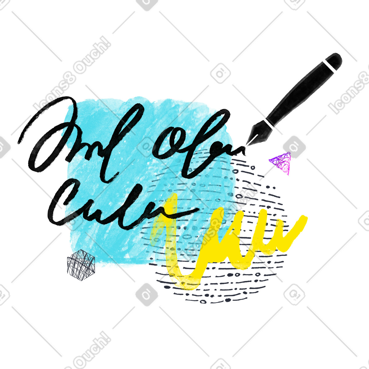 Füllfederhalter für kalligrafie-Illustration im Inky-Stil als Download in PNG, SVG
