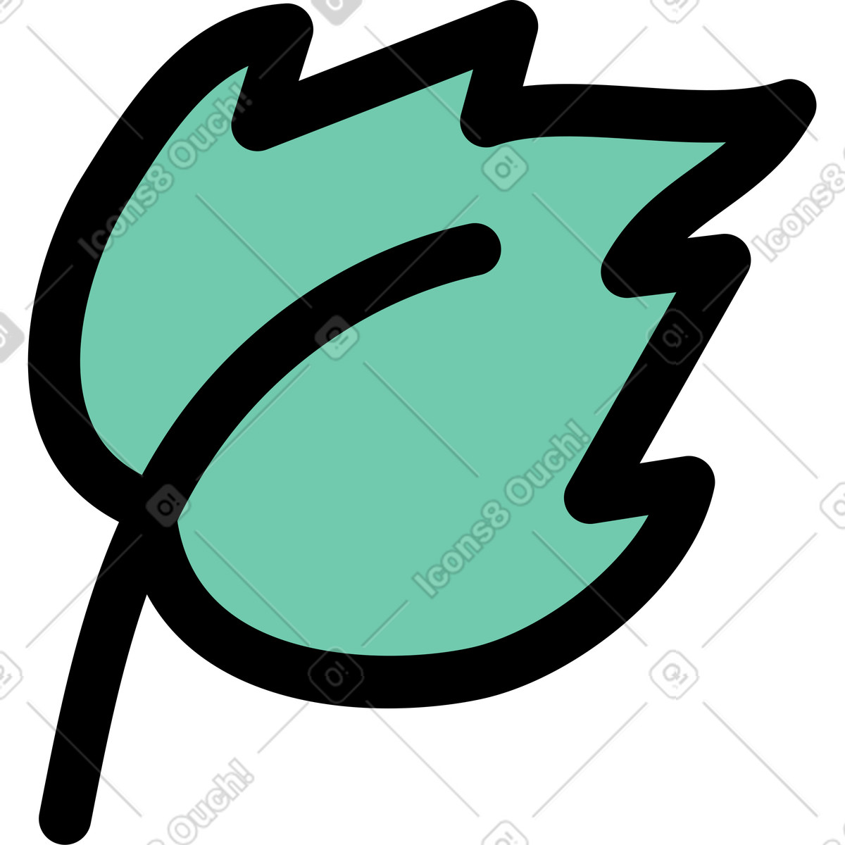 Mint leaf illustration in Notes style download in PNG, SVG
