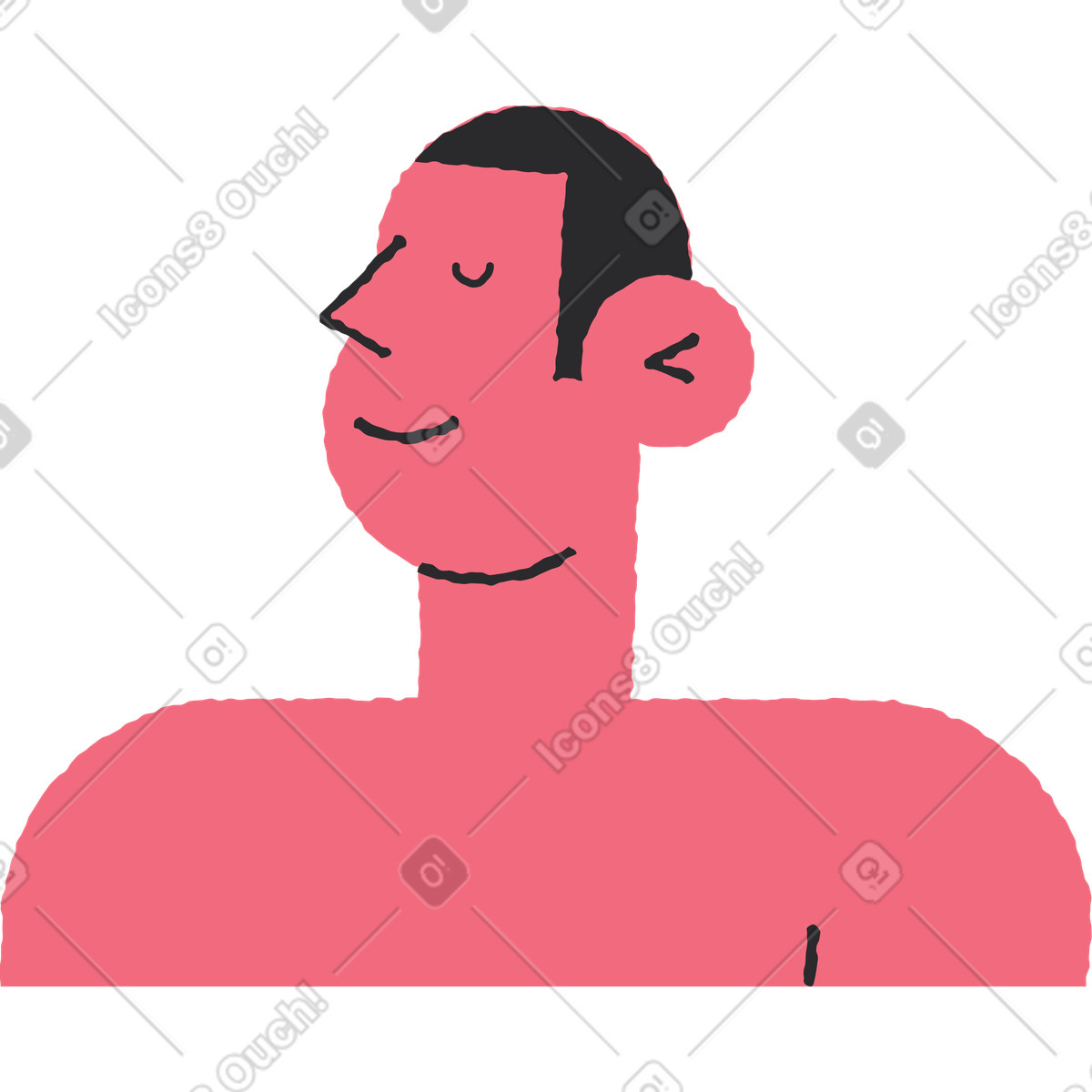 Ilustração de Homem no banho em estilo Pablo para baixar em PNG, SVG