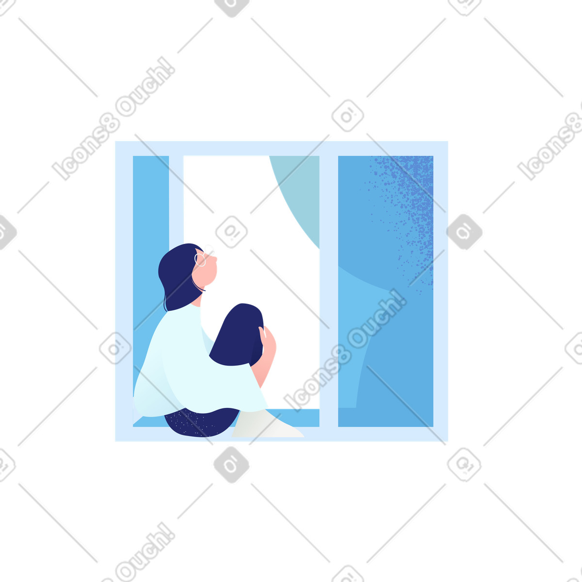 Ilustração de Distanciamento social do tempo quarentena em no estilo Clip para baixar em PNG, SVG