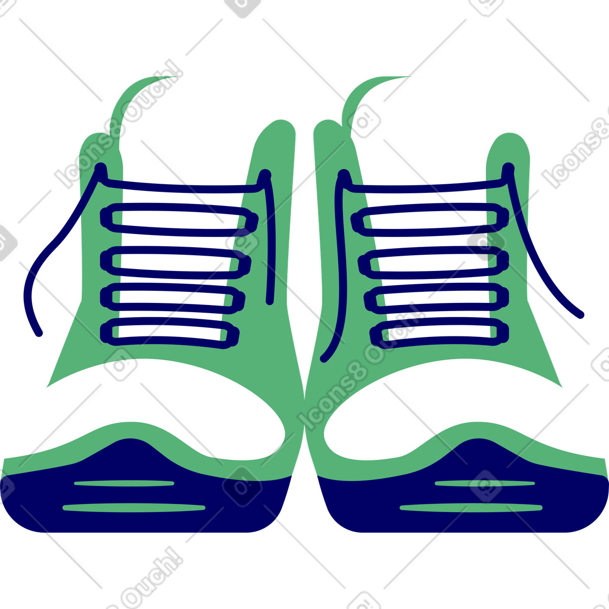 Ilustración Dos zapatos con cordones en estilo Lounge a descargar en PNG y SVG