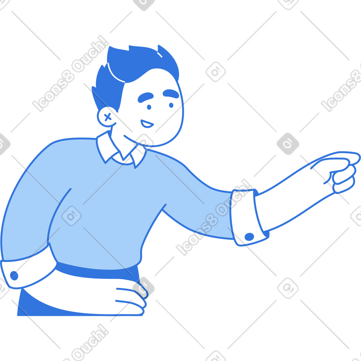 Mann hält etwas-Illustration im Sky-Stil als Download in PNG, SVG
