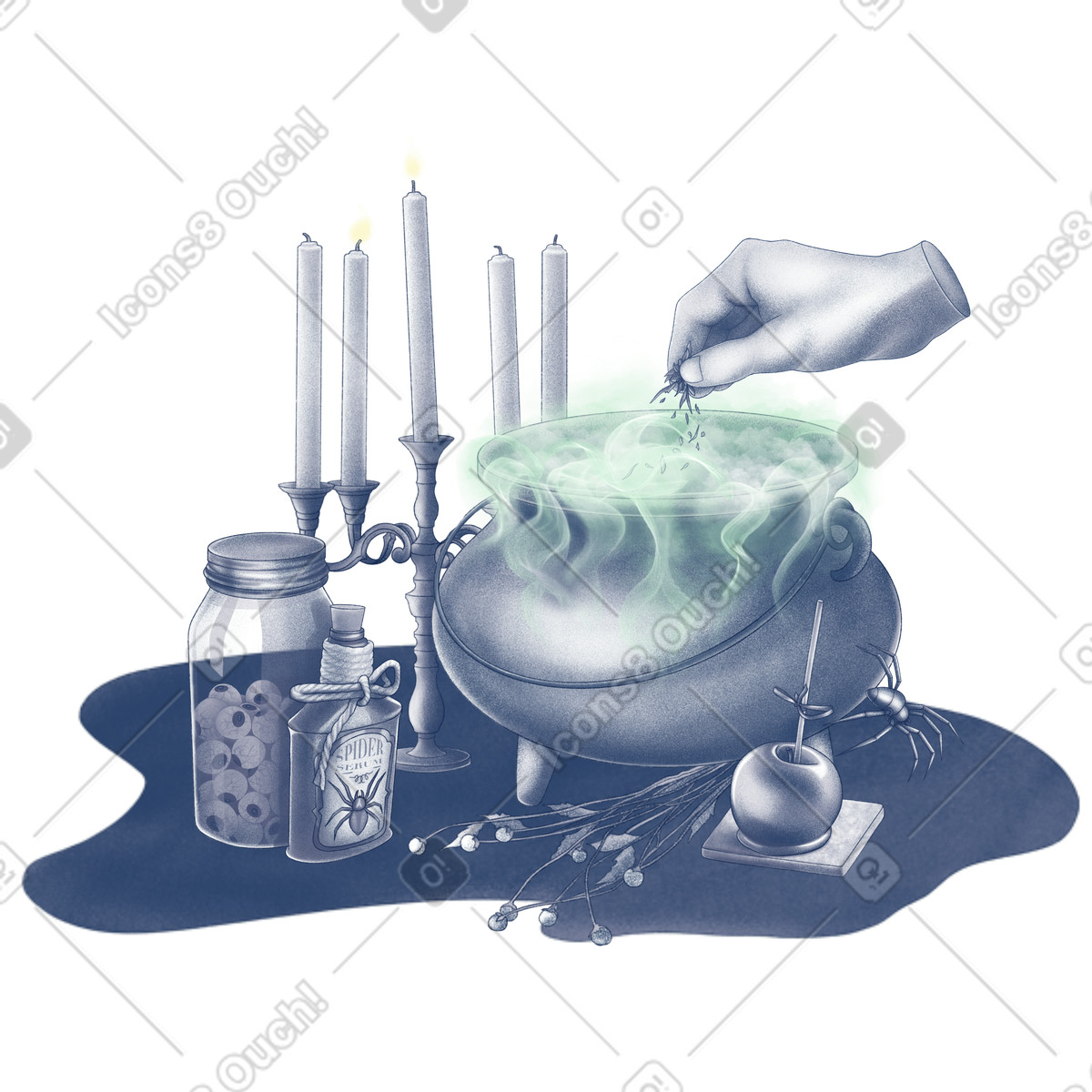 Haze 스타일의 Candles and magic potion for halloween 일러스트레이션 PNG, SVG 다운로드