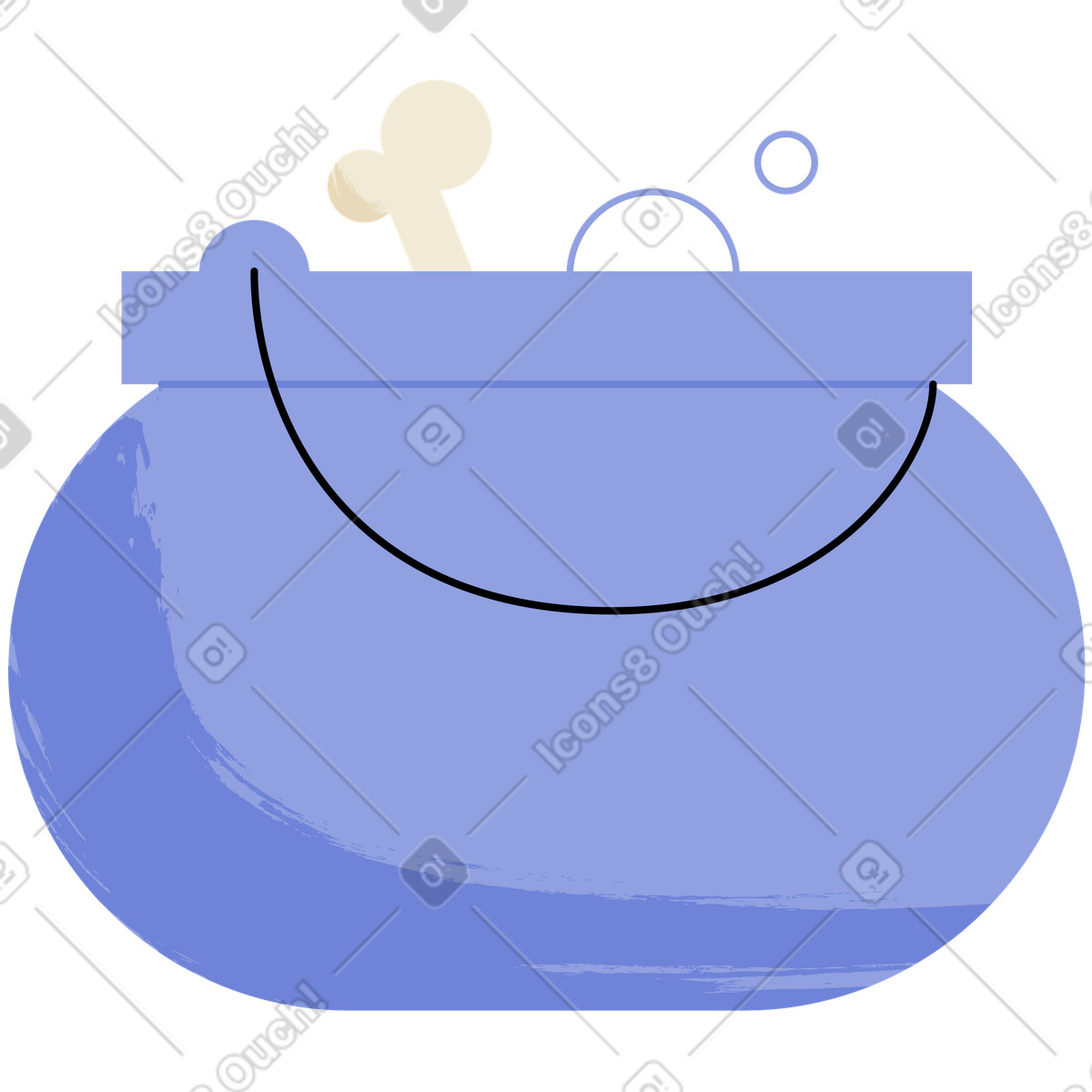 Witch boiler illustration in Juicy style download in PNG, SVG