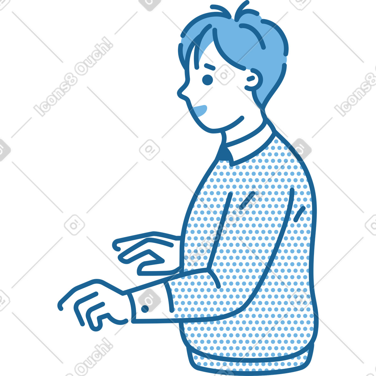 下载 Natty 风格的 男人侧身 插画，支持 PNG、SVG 格式
