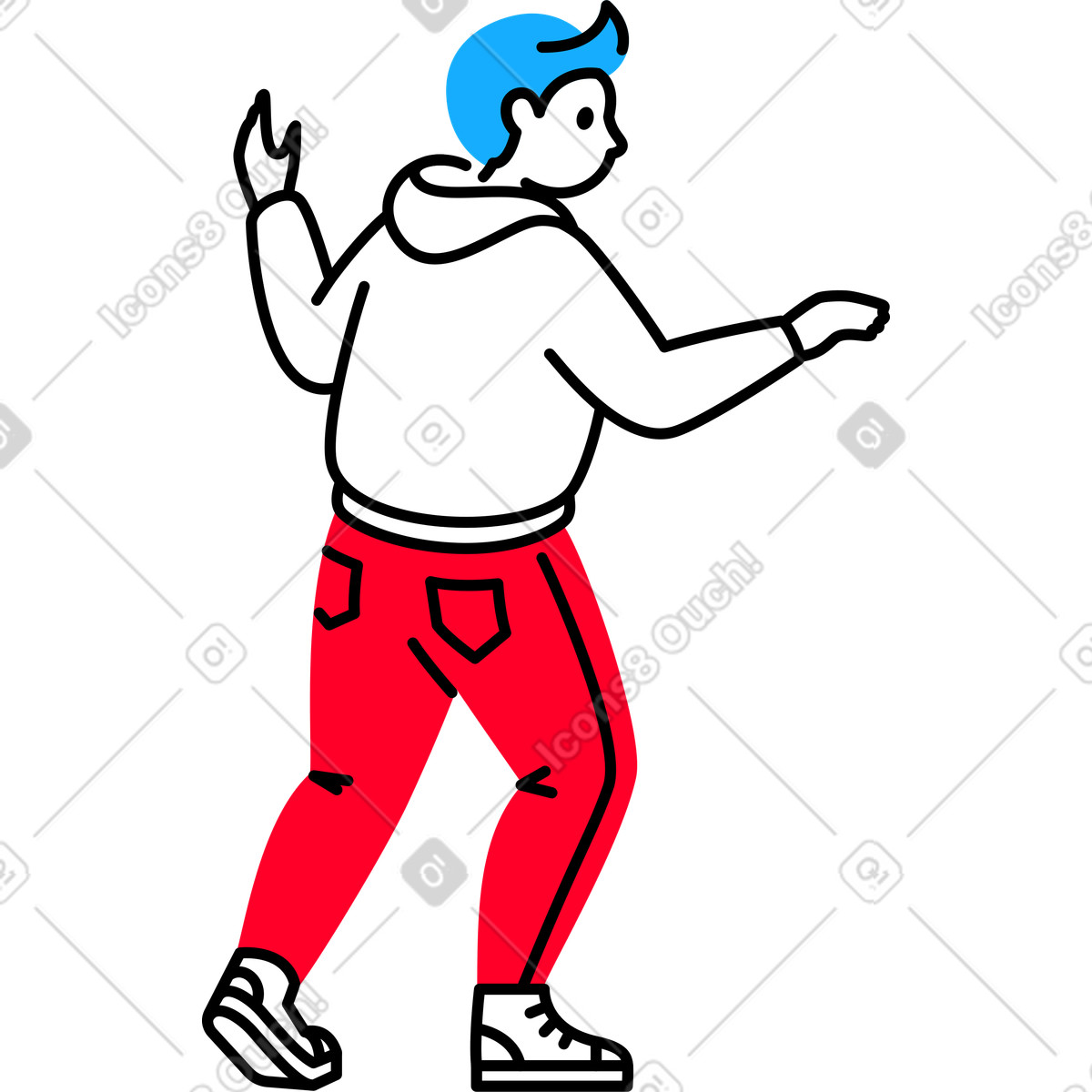 Man with the gloves illustration in Transistor style download in PNG, SVG