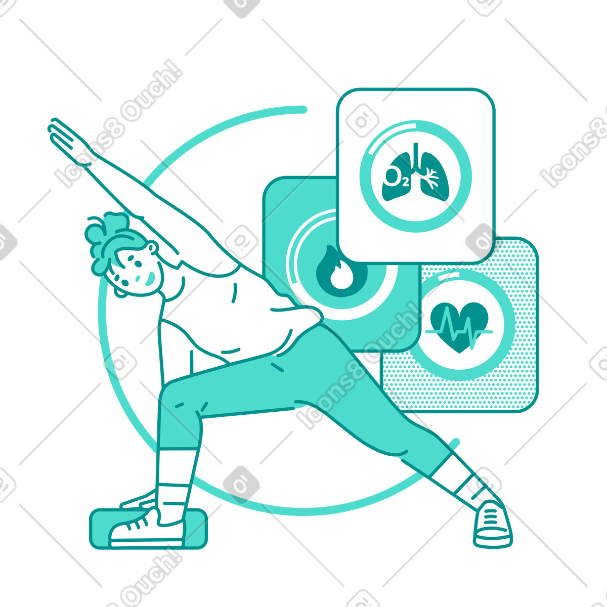 Maintaining fitness and monitoring health indicators illustration pulse clipart image in PNG SVG GIF