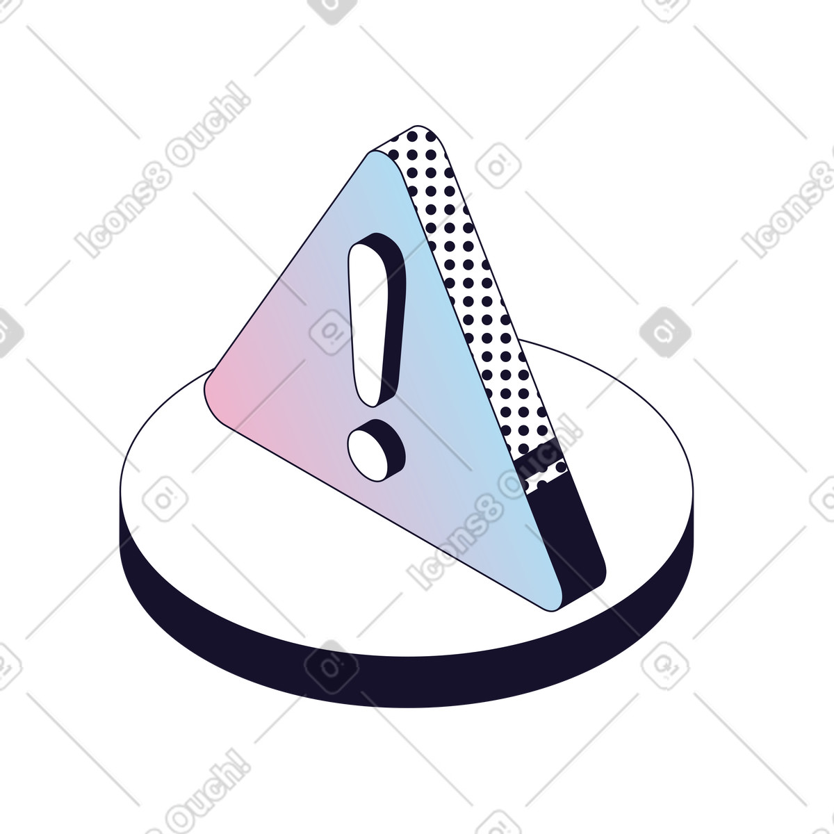 Avviso di sistema, triangolo avviso, notifica errore illustrazione in stile Node scarica in PNG, SVG