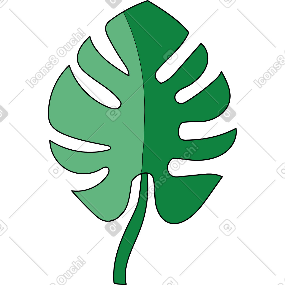 Ilustración Hoja de palma en estilo Surr a descargar en PNG y SVG