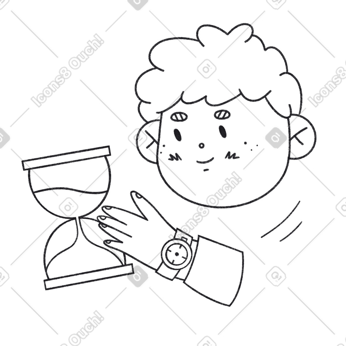 Observing hourglass, Waiting or patience illustration in PNG, SVG