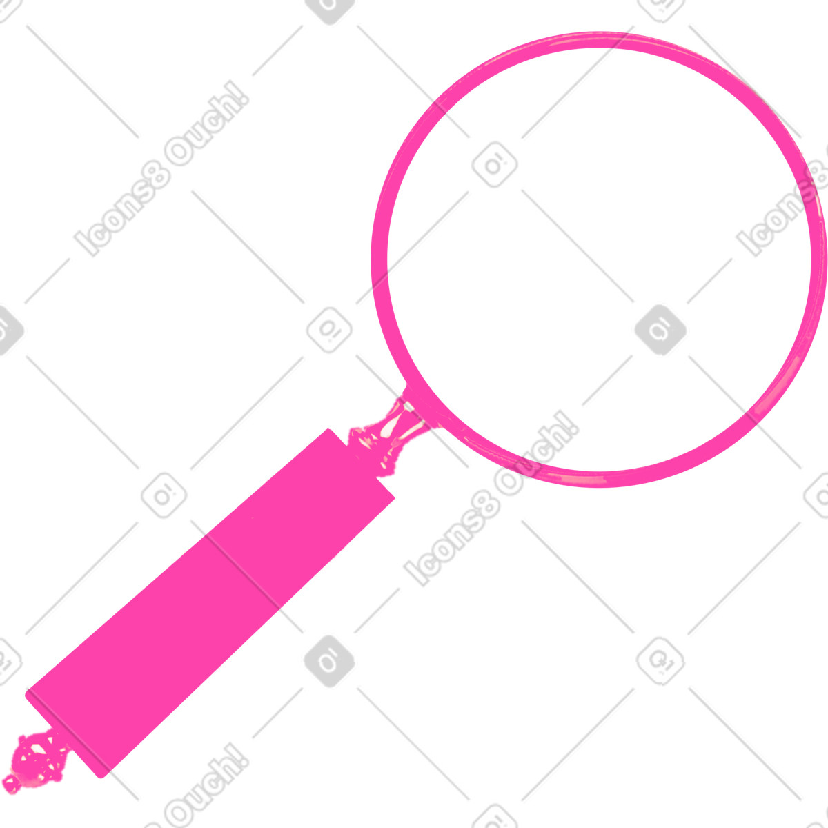 Pink magnifying glass illustration in PNG, SVG