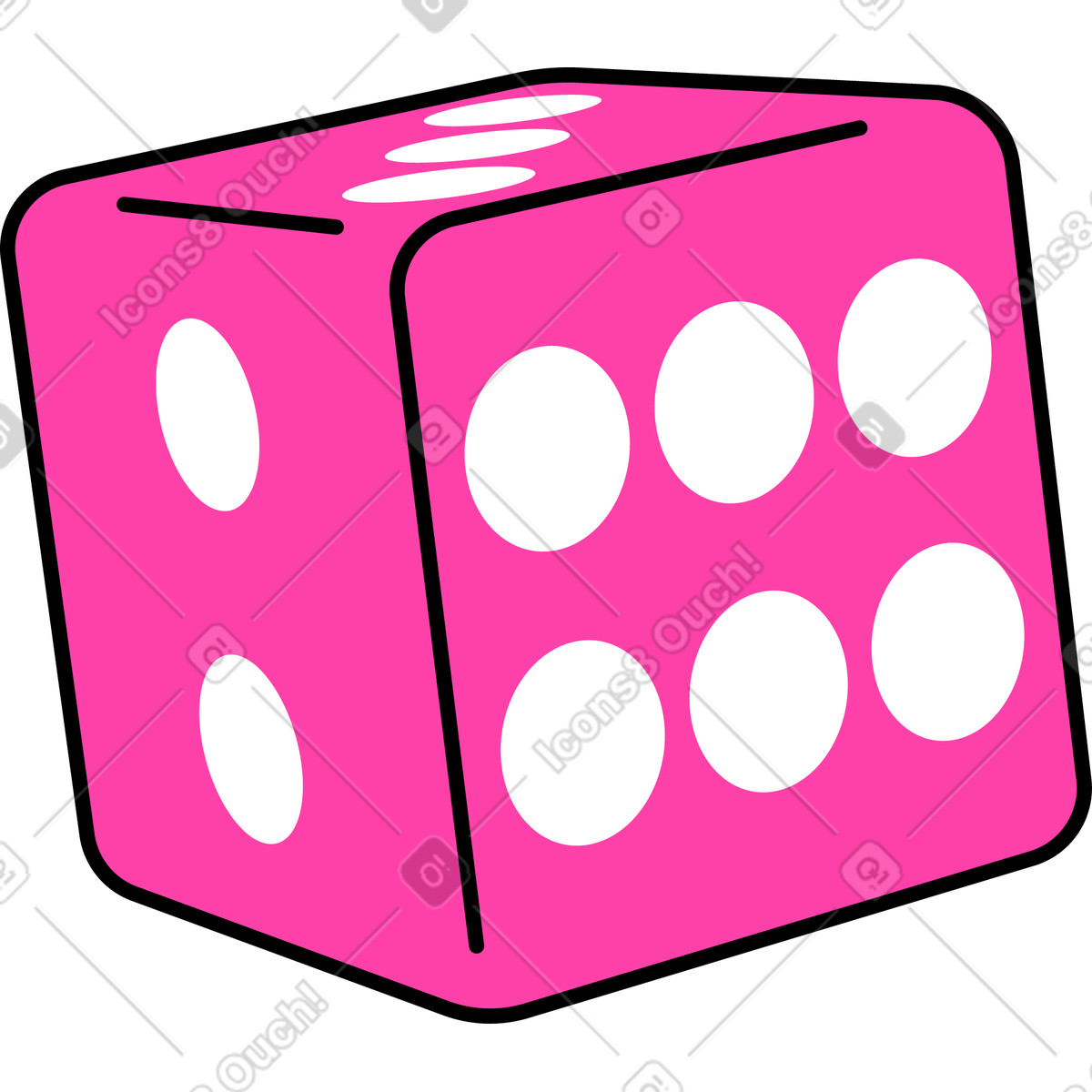 Dice illustration in Jumble style download in PNG, SVG