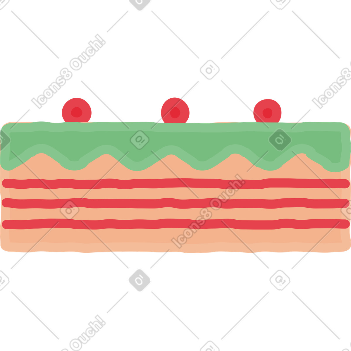 Ilustração de Bolo em no estilo Stripy para baixar em PNG, SVG