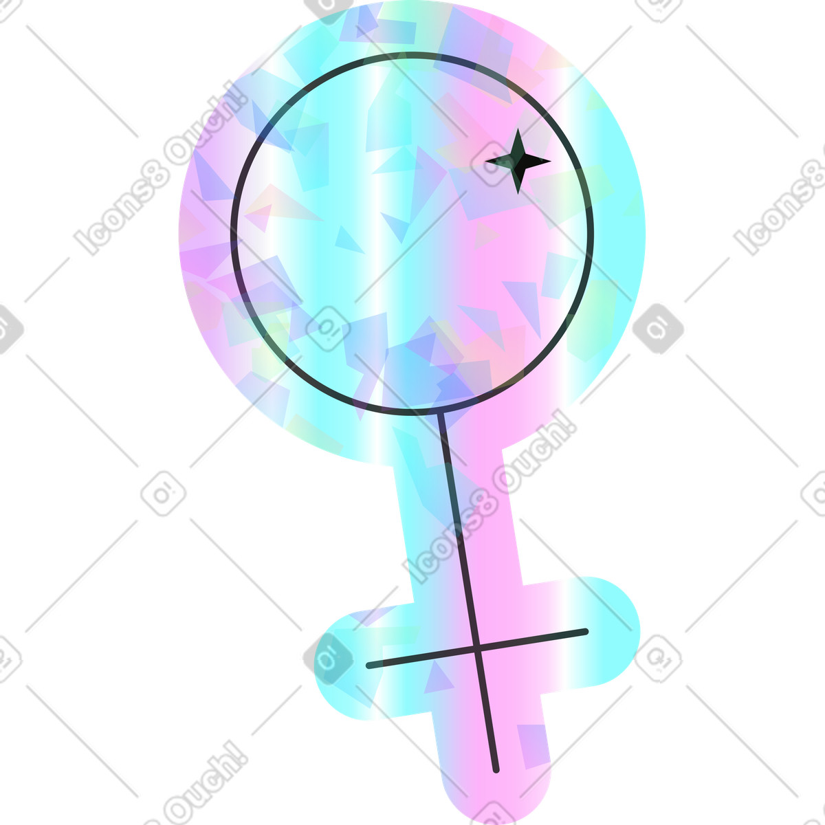 Segno maschile illustrazione in stile Holostickers scarica in PNG, SVG