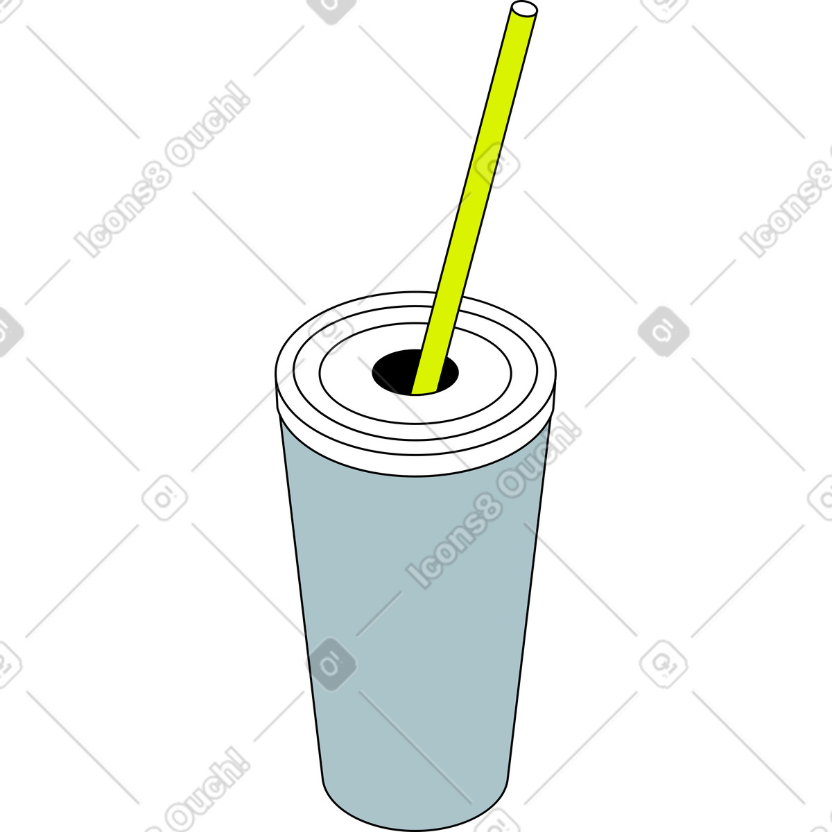 Ilustração de Copo plástico em no estilo Isometric para baixar em PNG, SVG