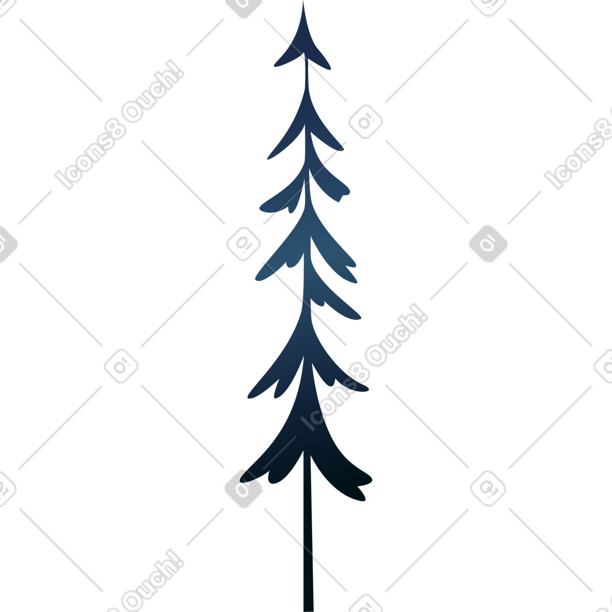 Blue pine illustration in Vivid style download in PNG, SVG