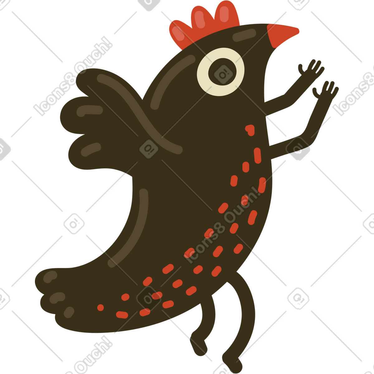 Vogel-Illustration im Arabica-Stil als Download in PNG, SVG