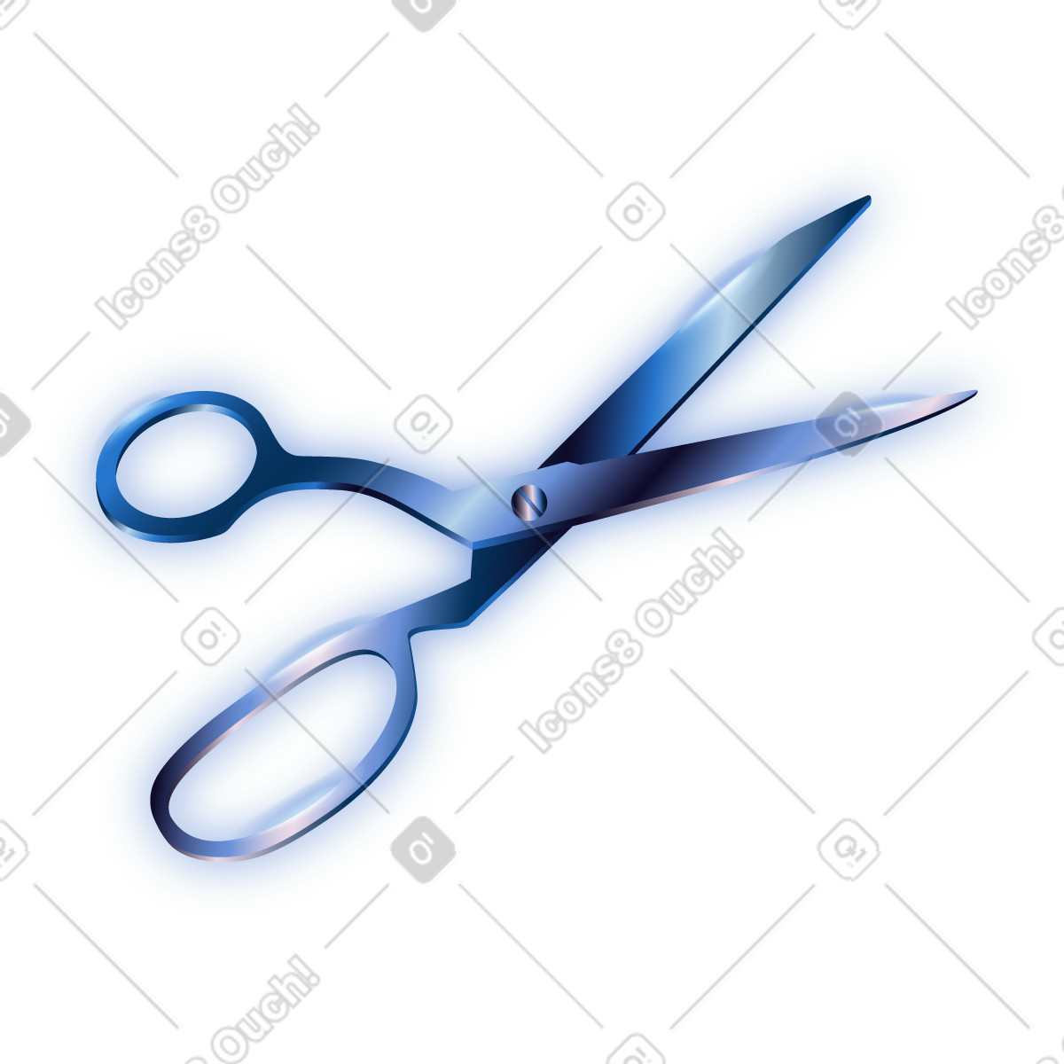 Ilustração de Scissors tool for cutting paper or fabric in craft projects em no estilo Dimension para baixar em PNG, SVG