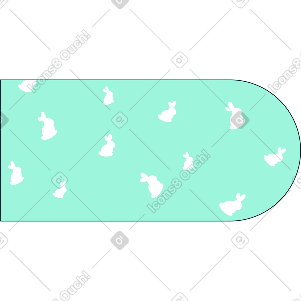 Background with rabbits illustration in Teal style download in PNG, SVG