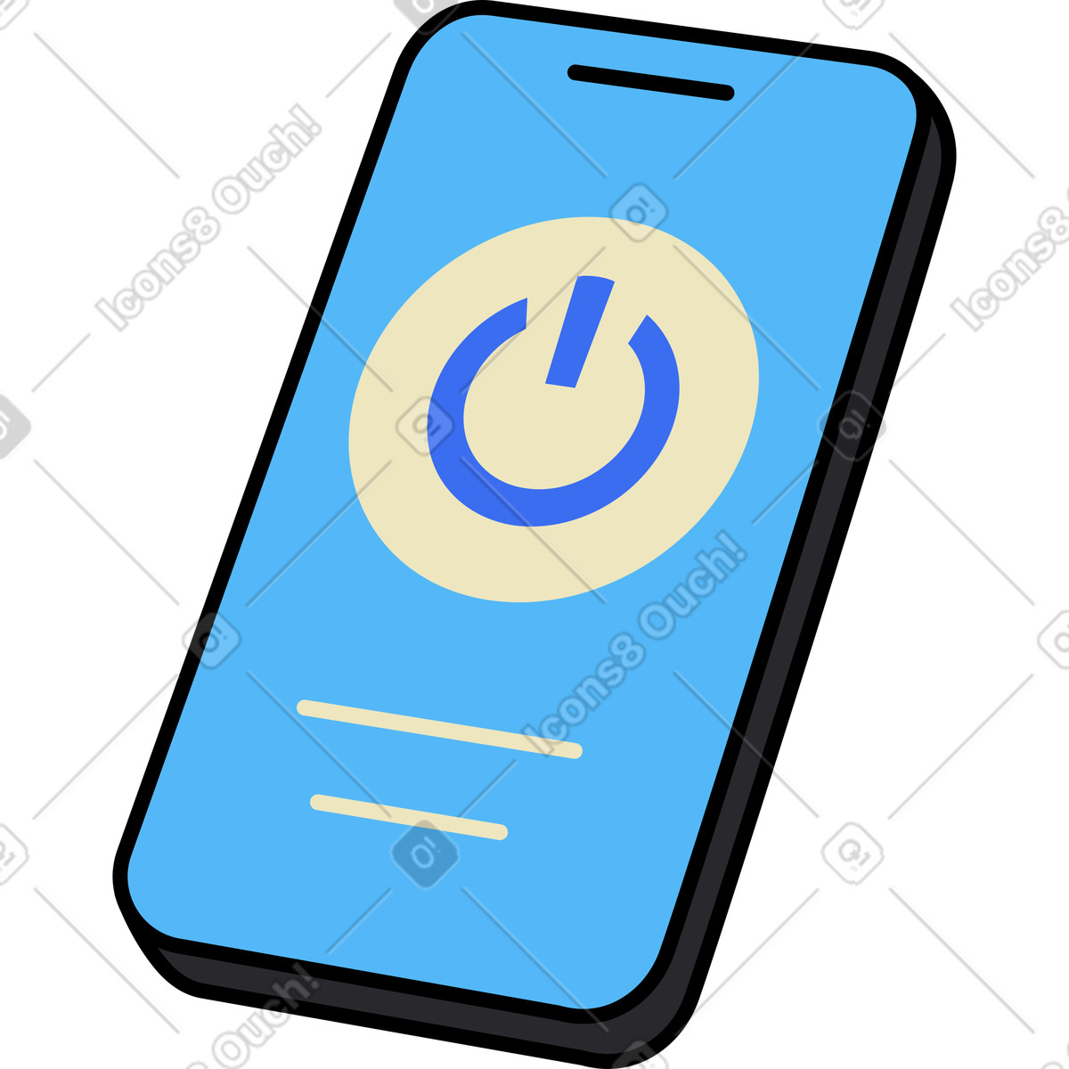 Telefono illustrazione in stile Kindy scarica in PNG, SVG