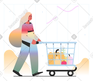Woman buying veggies at the store PNG, SVG