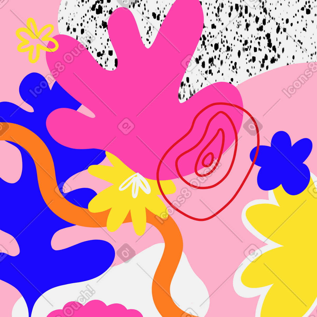 Jumble スタイルの Decorative bright background のイラストをPNG、SVG形式でダウンロード