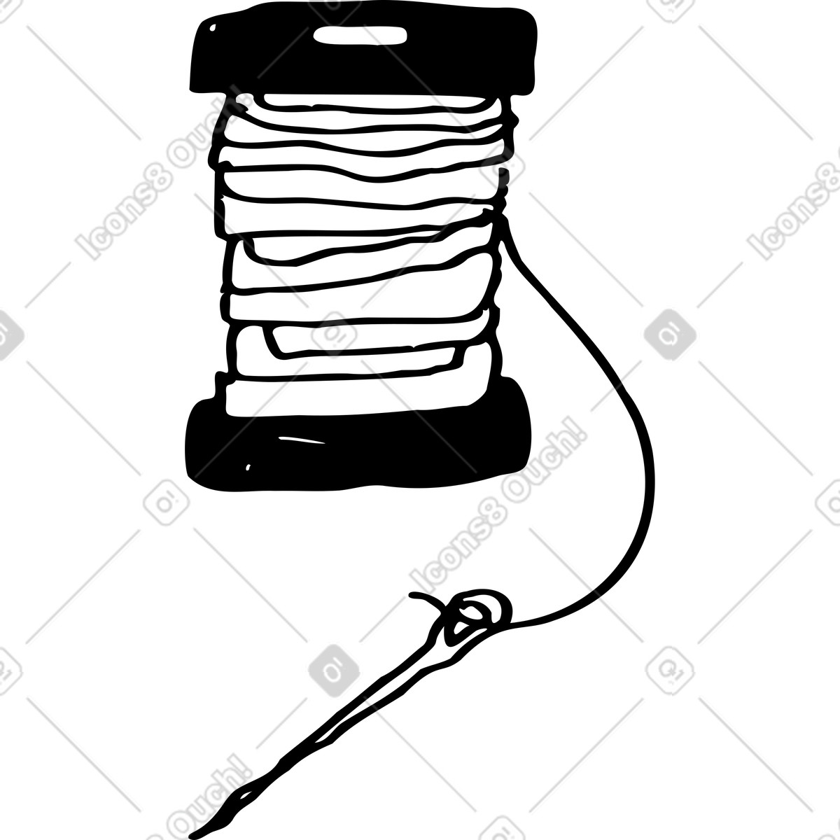 Skein of thread illustration in Marks style download in PNG, SVG