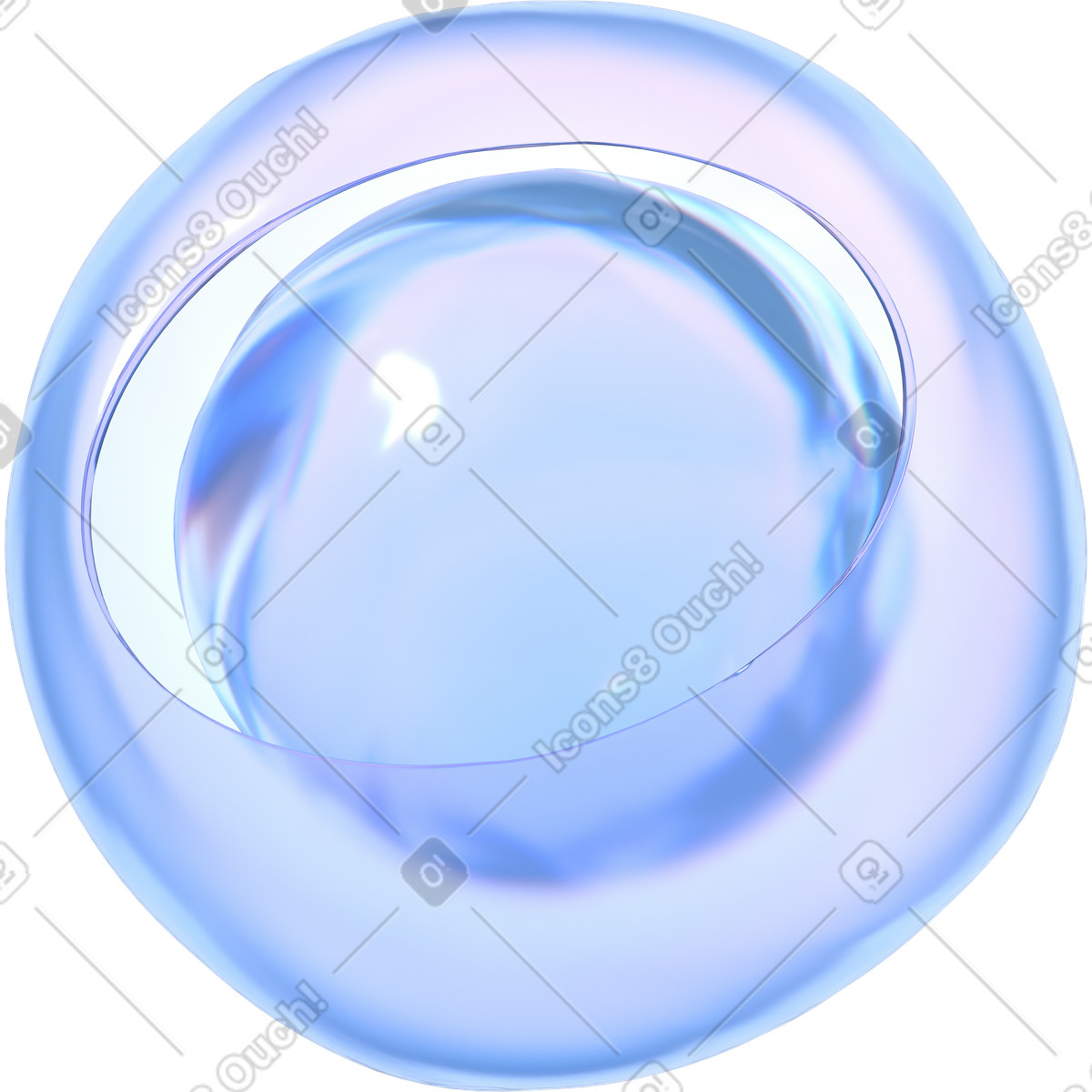 Glossy sphere shape with translucent bubble effect-Illustration im 3D Glassy-Stil als Download in PNG, SVG