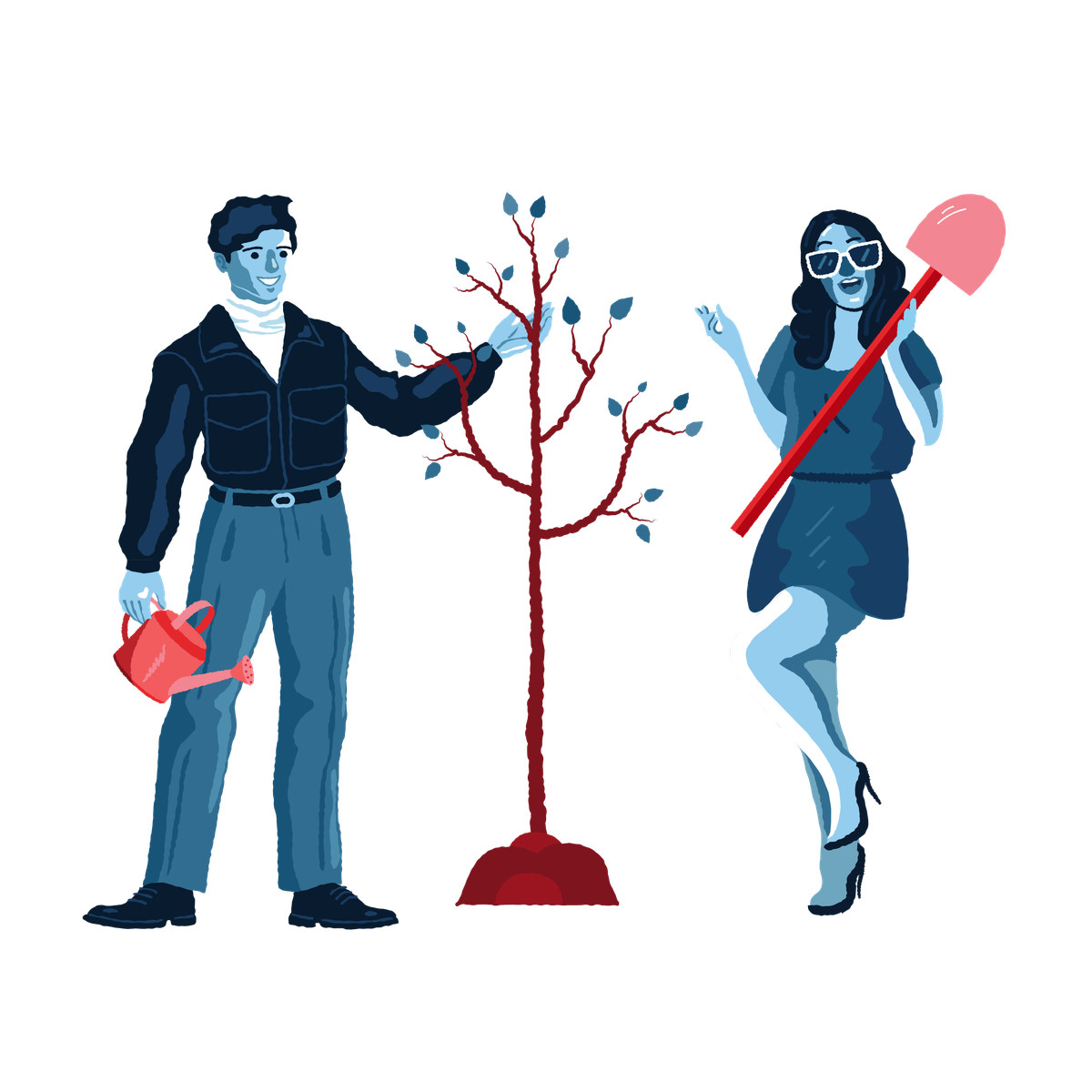 Plant a tree illustrazione in stile Cherry scarica in PNG, SVG