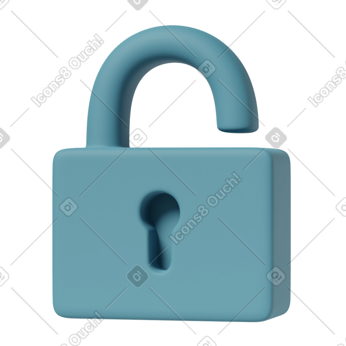 3D Casual life スタイルの Open lock のイラストをPNG、SVG形式でダウンロード
