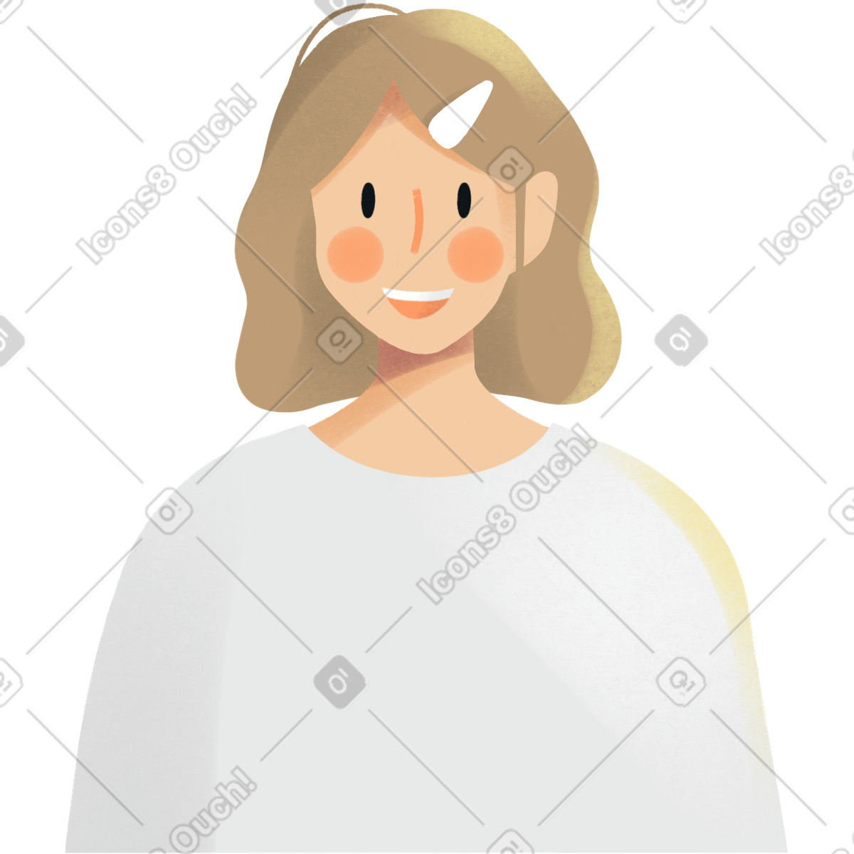 Young blonde girl illustration in Shine style download in PNG, SVG