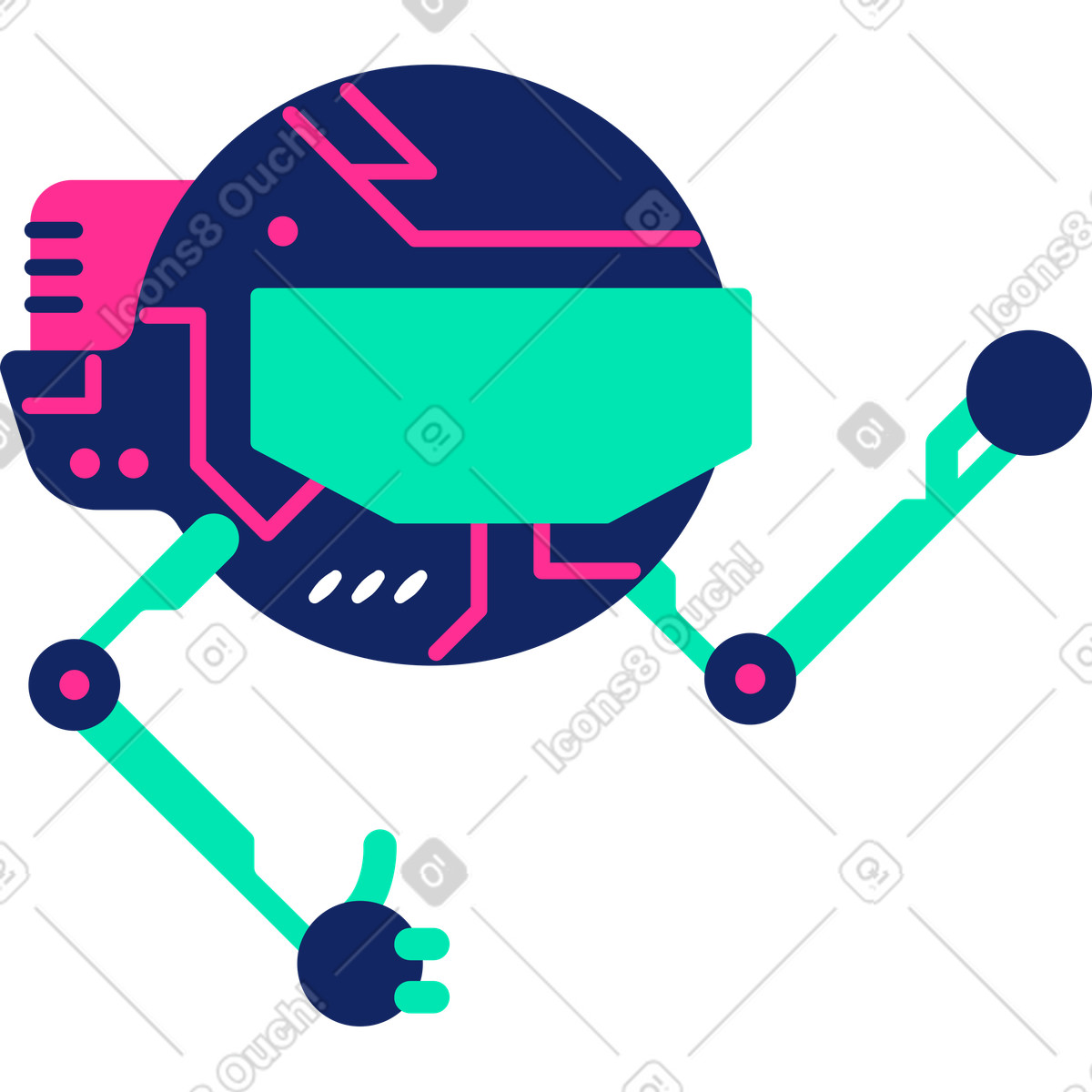 Robot illustration in PNG, SVG