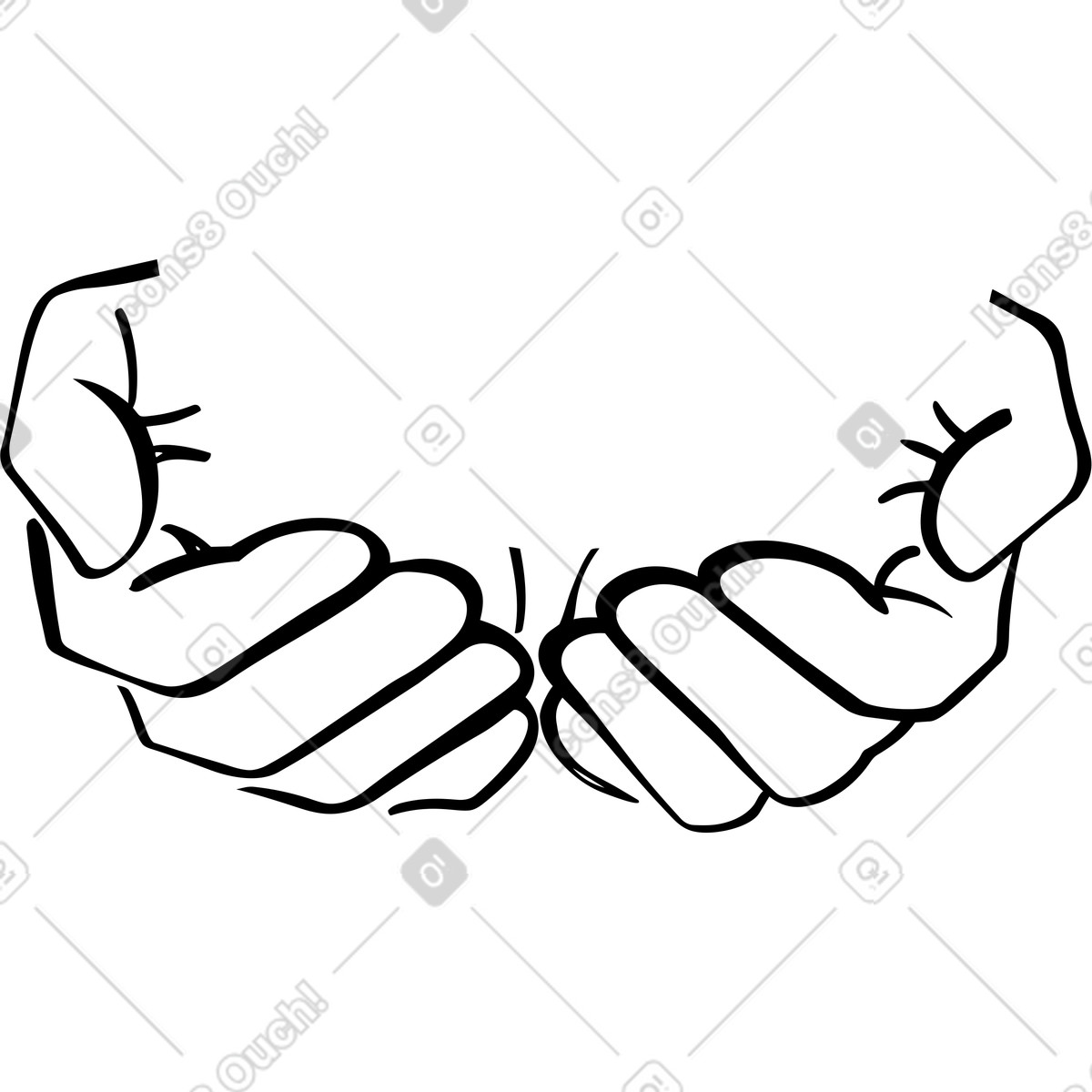 Folded hands illustration in Line style download in PNG, SVG