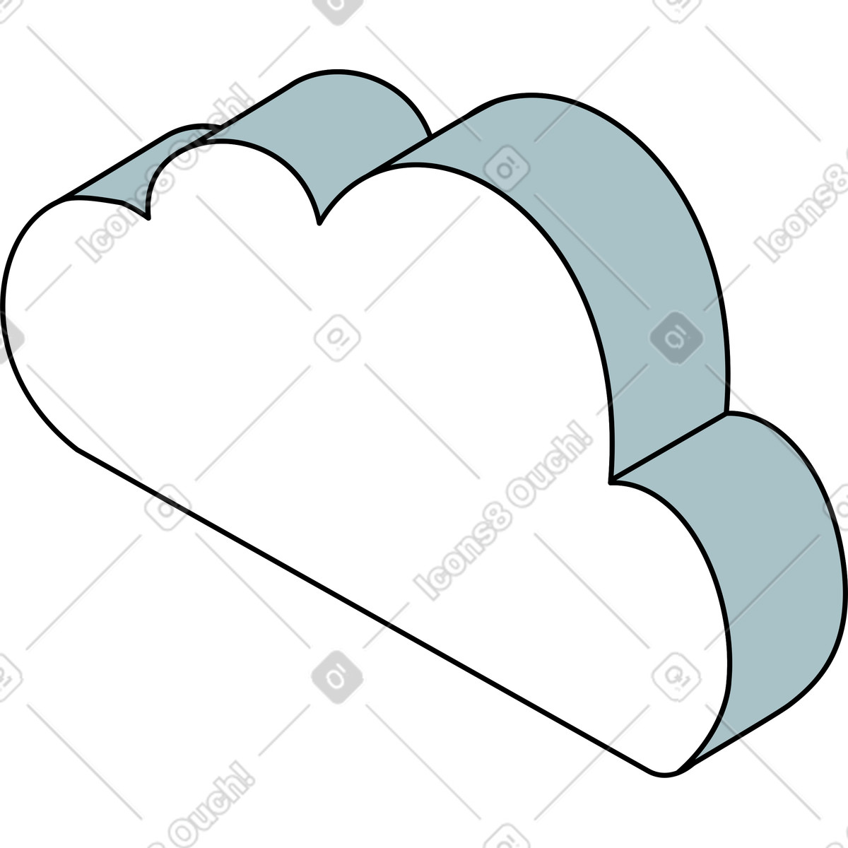下载 Isometric 风格的 白云 插画，支持 PNG、SVG 格式