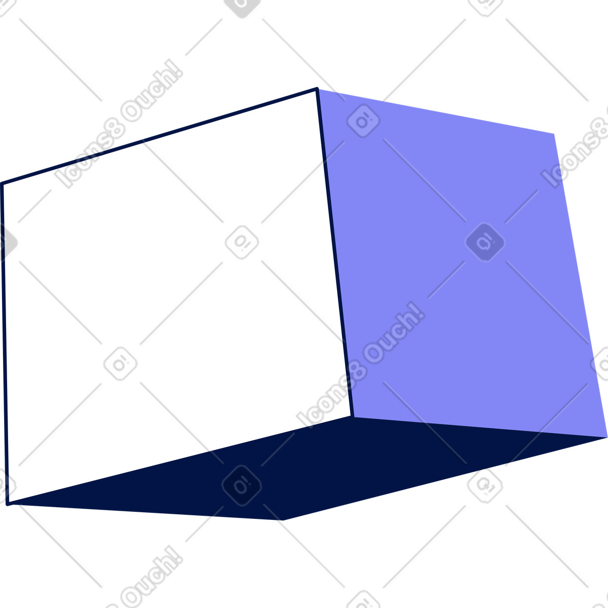 Ilustração de Cubo em no estilo Glow para baixar em PNG, SVG