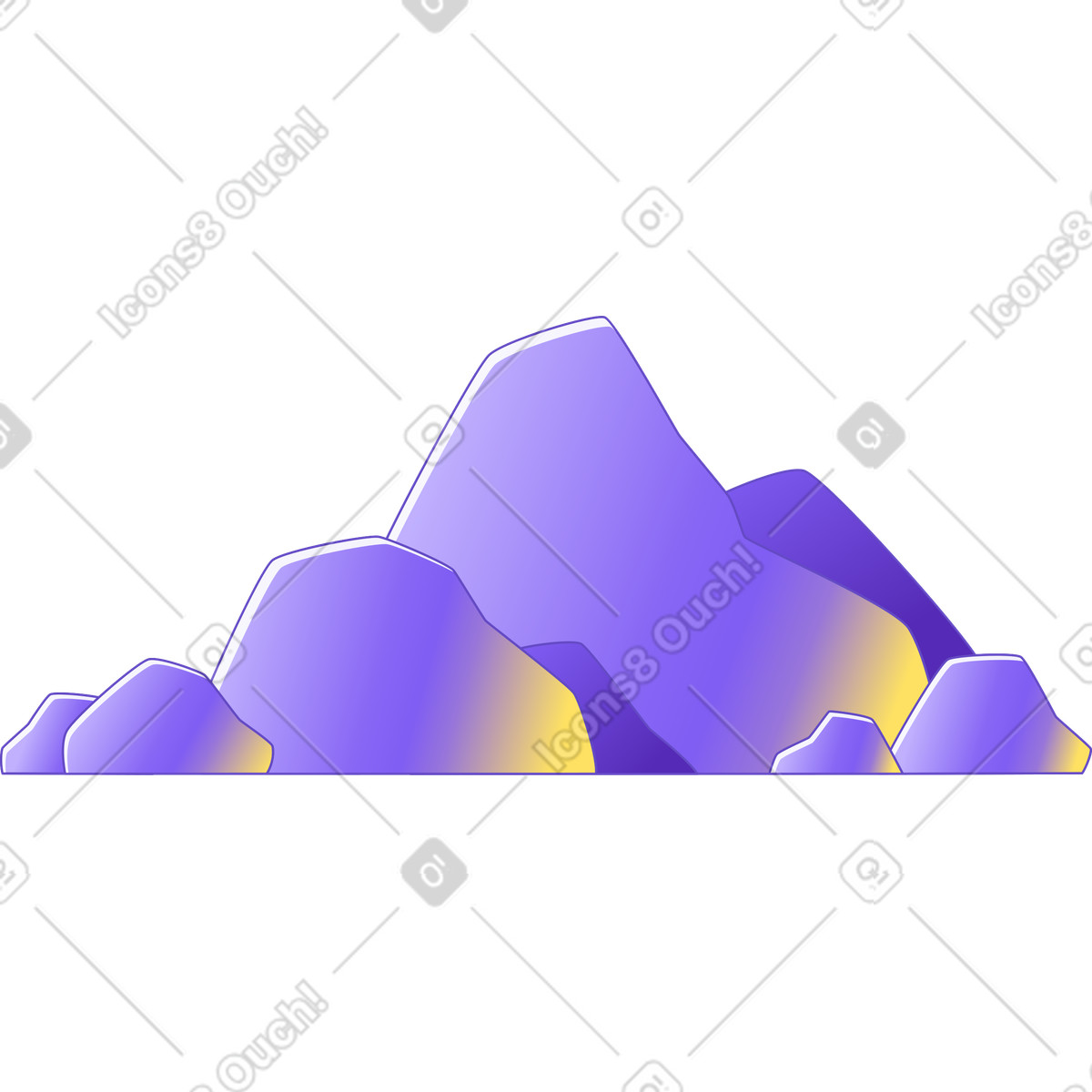 Montagne illustrazione in stile Rainbow scarica in PNG, SVG
