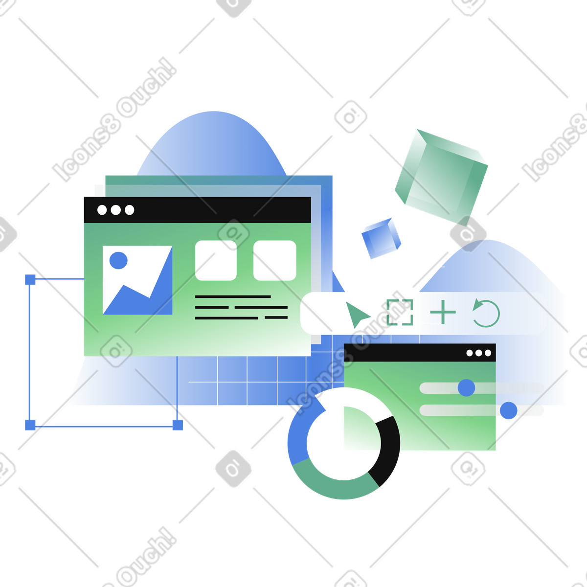 User interface in web design illustration in PNG, SVG