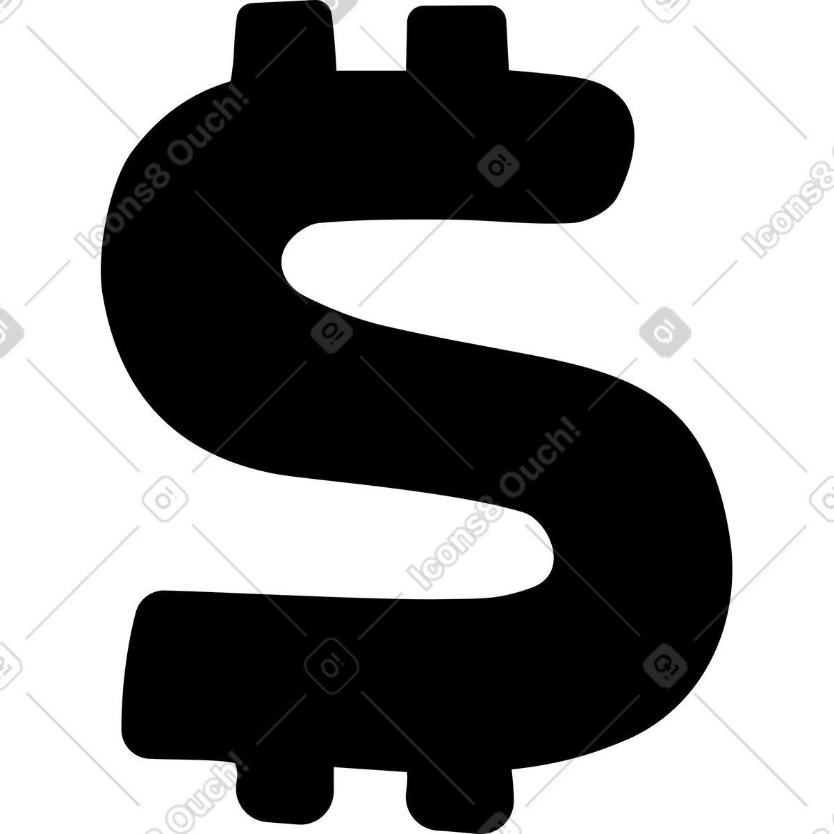 Illustration Signe dollar dans le style Journal à télécharger aux formats PNG, SVG