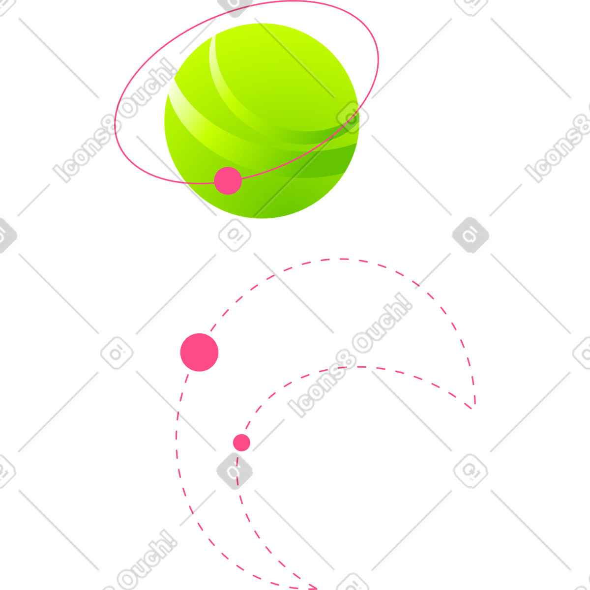 Illustration Planète et orbites dans le style Space à télécharger aux formats PNG, SVG