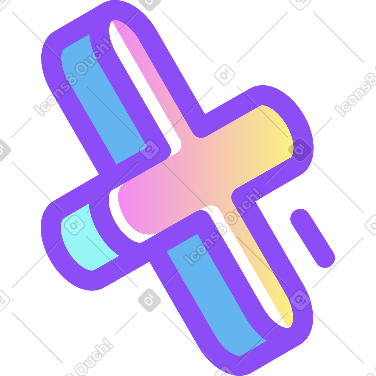 Illustration Croix dans le style Holographic à télécharger aux formats PNG, SVG