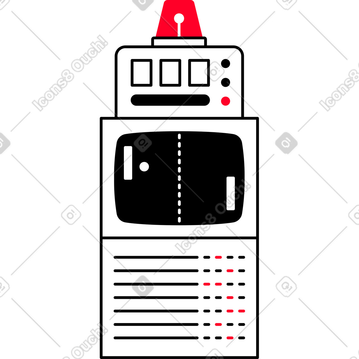 Illustration animée Machine à sous dans le style Transistor télécharger aux formats GIF, Lottie (JSON), AE