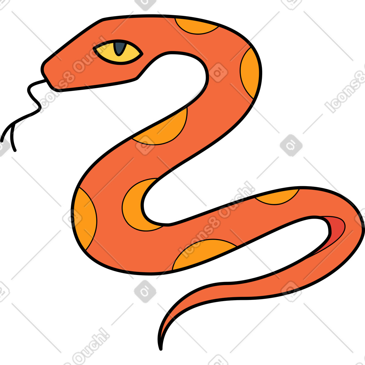 Ilustración Serpiente en estilo Surr a descargar en PNG y SVG