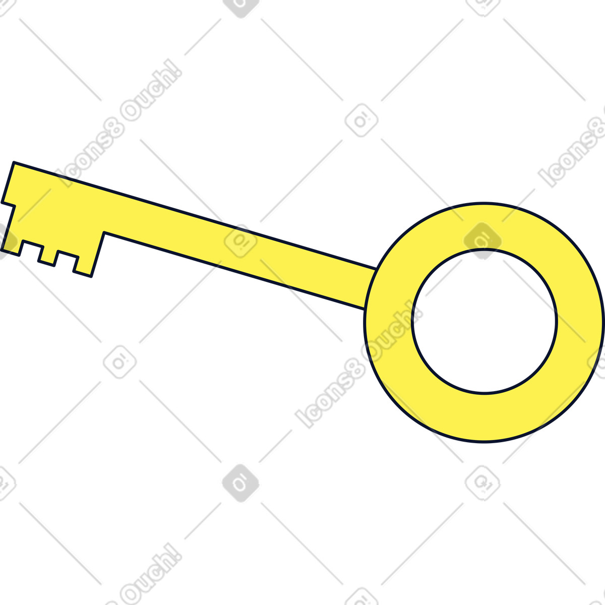 Chiave illustrazione in stile Flexy scarica in PNG, SVG