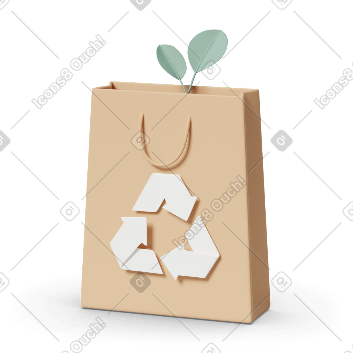 Ecology bag illustration in 3D Casual life style download in PNG, SVG