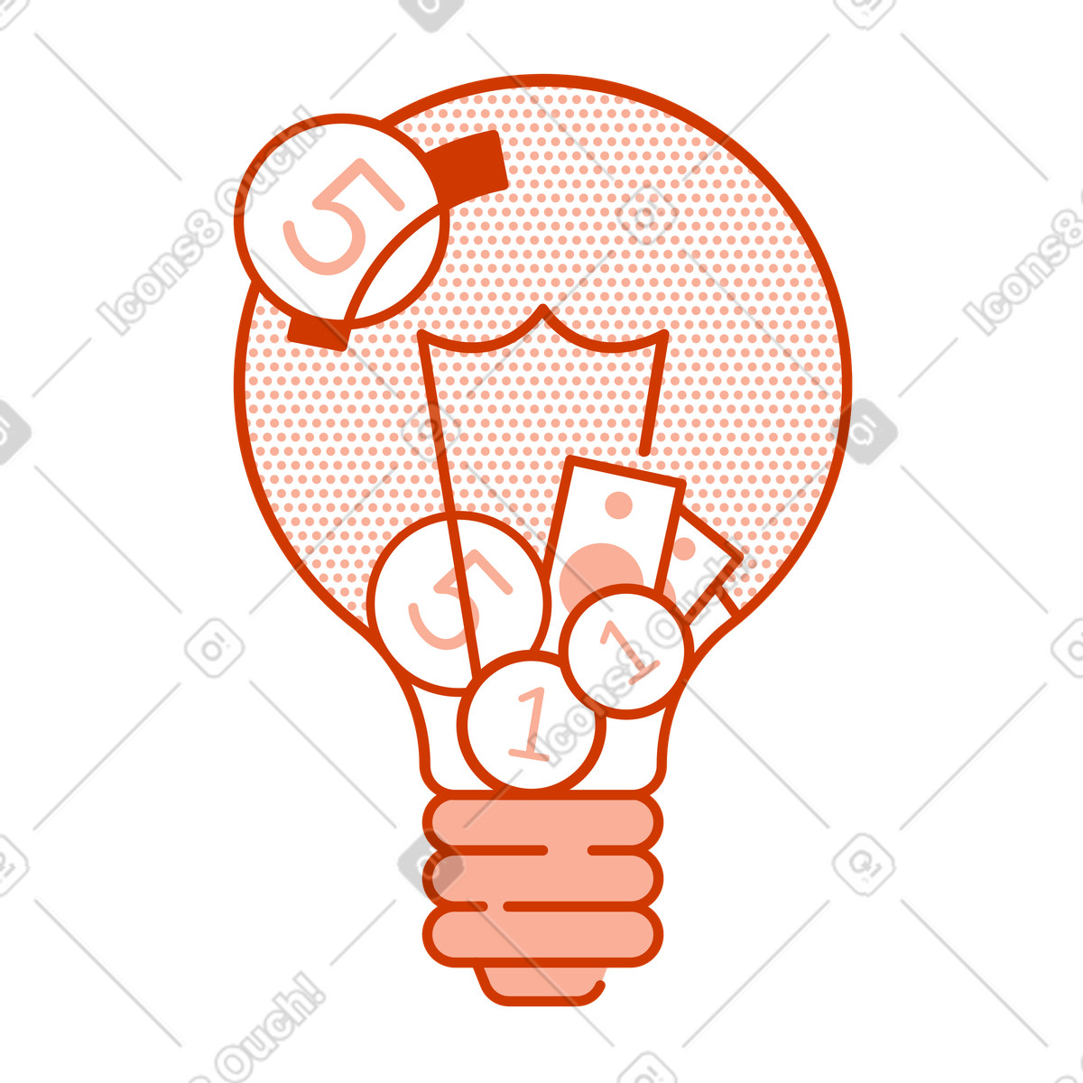 Illustration Investissement, tirelire dans le style Natty à télécharger aux formats PNG, SVG