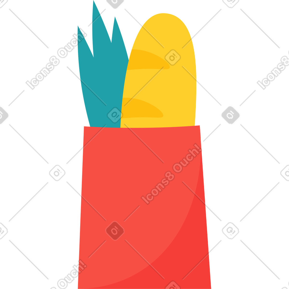 Ilustración Bolsa de supermercado roja en estilo Sammy a descargar en PNG y SVG