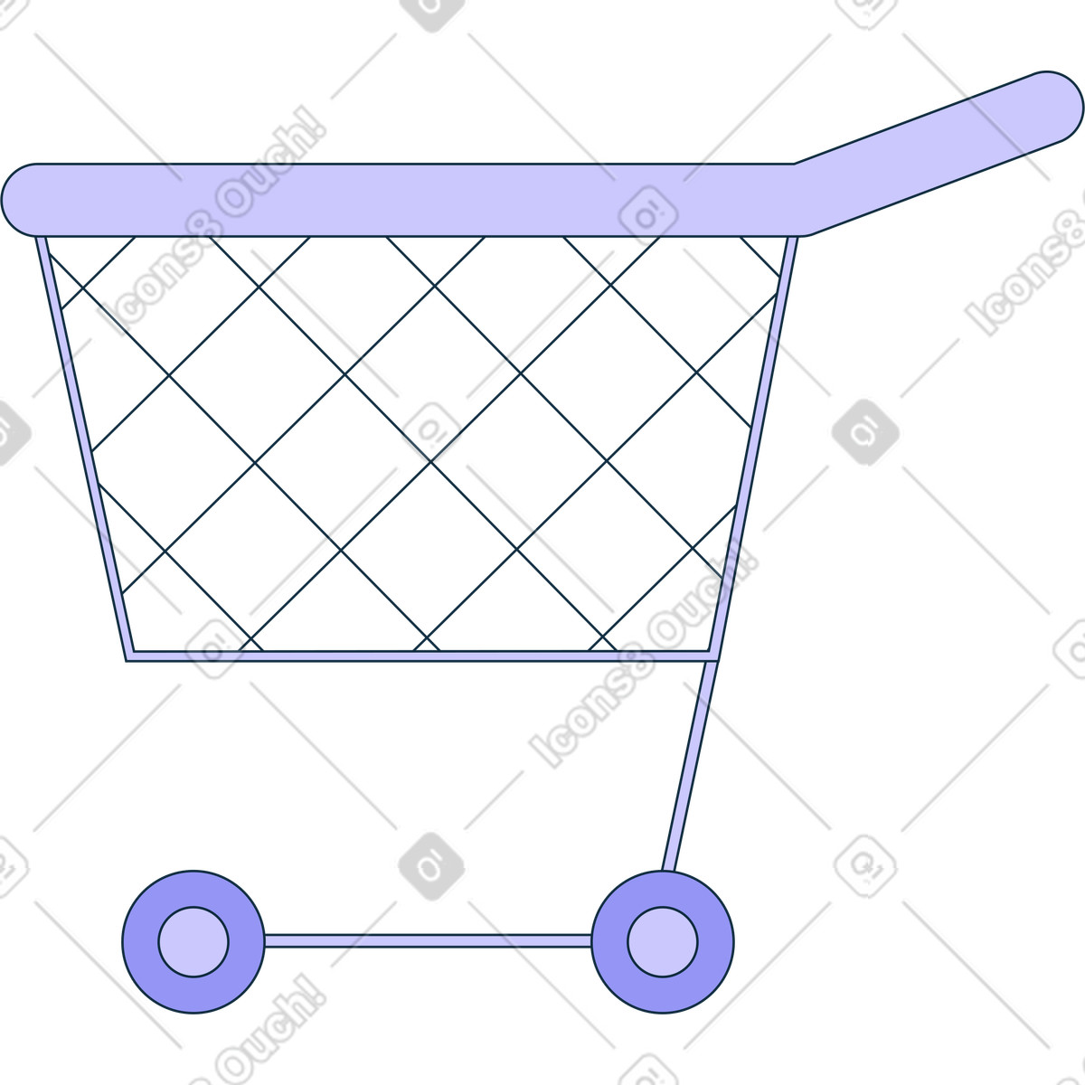 Carrello della spesa del supermercato illustrazione in stile Bubble gum scarica in PNG, SVG