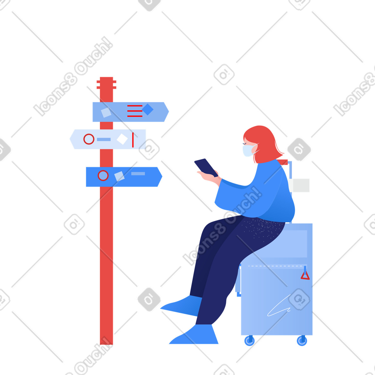 Viaggiare durante una pandemia illustrazione in stile Clip scarica in PNG, SVG
